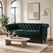 Veso Chesterfield Loveseat- Tufted Velvet- Forest Green- 60 Inch