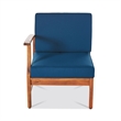 Hoye Outdoor 5pc Modular Corner Sofa Set- L-Shape- Blue Polyester- Brown