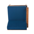 Hoye Outdoor 5pc Modular Corner Sofa Set- L-Shape- Blue Polyester- Brown