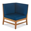 Hoye Outdoor 5pc Modular Corner Sofa Set- L-Shape- Blue Polyester- Brown