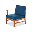 Hoye Outdoor 5pc Modular Corner Sofa Set- L-Shape- Blue Polyester- Brown