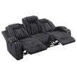 Phil Reclining Sofa with Tab Pull- Cup Holders- Dark Gray Corduroy