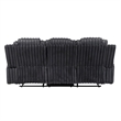 Phil Reclining Sofa with Tab Pull- Cup Holders- Dark Gray Corduroy