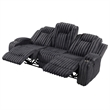 Phil Reclining Sofa with Tab Pull- Cup Holders- Dark Gray Corduroy
