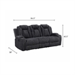Phil Reclining Sofa with Tab Pull- Cup Holders- Dark Gray Corduroy