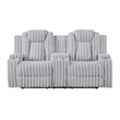 Phil Reclining Loveseat- Console and Cup Holders- Light Gray Corduroy