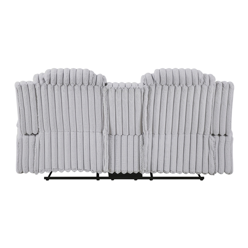 Phil Reclining Loveseat- Console and Cup Holders- Light Gray Corduroy