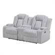 Phil Reclining Loveseat- Console and Cup Holders- Light Gray Corduroy