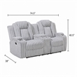 Phil Reclining Loveseat- Console and Cup Holders- Light Gray Corduroy