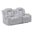 Phil Reclining Loveseat- Console and Cup Holders- Light Gray Corduroy