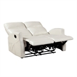 Henly Double Reclining Loveseat- Magazine Pockets- Beige Faux Leather