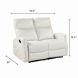 Henly Double Reclining Loveseat- Magazine Pockets- Beige Faux Leather