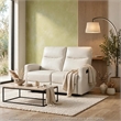 Henly Double Reclining Loveseat- Magazine Pockets- Beige Faux Leather