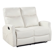 Henly Double Reclining Loveseat- Magazine Pockets- Beige Faux Leather