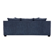 Marie Sofa with Reversible Cushions- Plaid Pillows- Blue Chenille