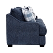 Marie Sofa with Reversible Cushions- Plaid Pillows- Blue Chenille