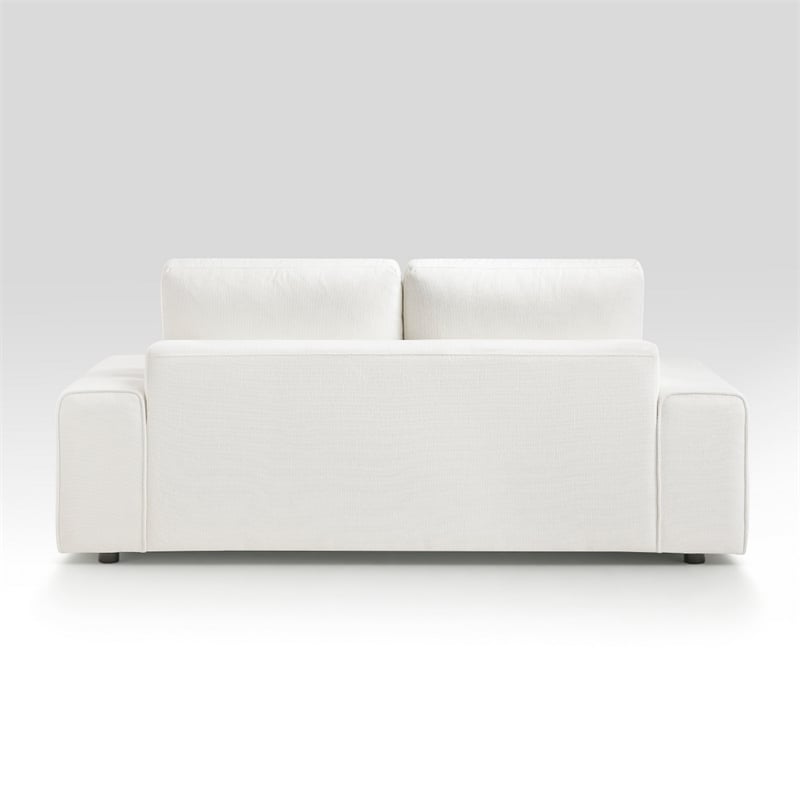 Brenda Loveseat- Reversible Cushions- Faux Wood Feet- Beige Chenille