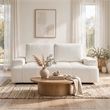 Brenda Loveseat- Reversible Cushions- Faux Wood Feet- Beige Chenille