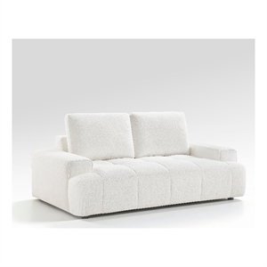 Brenda Loveseat- Reversible Cushions- Faux Wood Feet- Beige Chenille