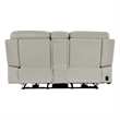 Zelda Power Reclining Loveseat- Console and Headrests- Gray Genuine Leather