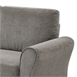 Elon Loveseat with Black Feet- Rolled Arms- Brown Chenille- 58 Inch