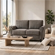 Elon Loveseat with Black Feet- Rolled Arms- Brown Chenille- 58 Inch