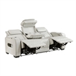 Fiya Power Double Reclining LED Sofa- USB Ports- Taupe Faux Leather