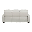 Fiya Power Double Reclining LED Sofa- USB Ports- Taupe Faux Leather