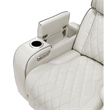 Fiya Power Double Reclining LED Sofa- USB Ports- Taupe Faux Leather