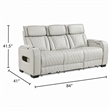Fiya Power Double Reclining LED Sofa- USB Ports- Taupe Faux Leather
