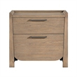 Rex Nightstand- 2 Drawers- Tray Top- Curved Bottom- Brown Hickory Veneer