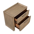 Rex Nightstand- 2 Drawers- Tray Top- Curved Bottom- Brown Hickory Veneer