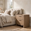 Rex Nightstand- 2 Drawers- Tray Top- Curved Bottom- Brown Hickory Veneer
