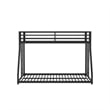Ady Twin Over Full Bunk Bed- Ladder and Guardrails- Black Metal Frame