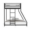 Ady Twin Over Full Bunk Bed- Ladder and Guardrails- Black Metal Frame