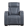 Cyrus Power Recliner- Headrest- Heat Massage- USB Ports- LED- Blue Leather
