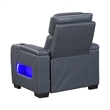 Cyrus Power Recliner- Headrest- Heat Massage- USB Ports- LED- Blue Leather