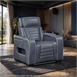 Cyrus Power Recliner- Headrest- Heat Massage- USB Ports- LED- Blue Leather