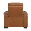 Cyrus Power Recliner w Headrest- Heat Massage-USB Ports-LED- Brown Leather