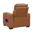 Cyrus Power Recliner w Headrest- Heat Massage-USB Ports-LED- Brown Leather