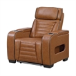 Cyrus Power Recliner w Headrest- Heat Massage-USB Ports-LED- Brown Leather