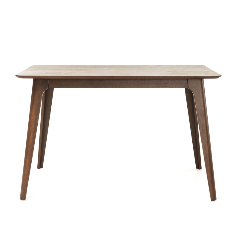 Tyler Modern Dining Table- Slayed Solid Wood Legs- Walnut Brown 47 Inch