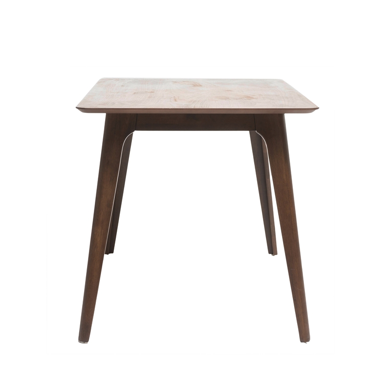 Tyler Modern Dining Table- Slayed Solid Wood Legs- Walnut Brown 47 Inch