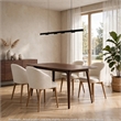 Tyler Modern Dining Table- Slayed Solid Wood Legs- Walnut Brown 47 Inch
