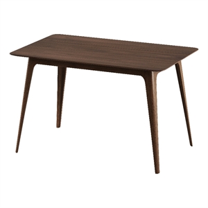 Tyler Modern Dining Table- Slayed Solid Wood Legs- Walnut Brown 47 Inch