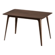Tyler Modern Dining Table- Slayed Solid Wood Legs- Walnut Brown 47 Inch