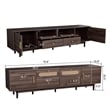 TV Media Cabinet- 4 Doors- 2 Drawers- Rattan Accents- Dark Brown 77 Inch