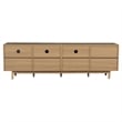 TV Media Cabinet- 2 Rattan Doors- 3 Drawers- 1 Shelf- Natural Brown 77 Inch