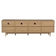 TV Media Cabinet- 2 Rattan Doors- 3 Drawers- 1 Shelf- Natural Brown 77 Inch