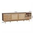 TV Media Cabinet- 2 Rattan Doors- 3 Drawers- 1 Shelf- Natural Brown 77 Inch
